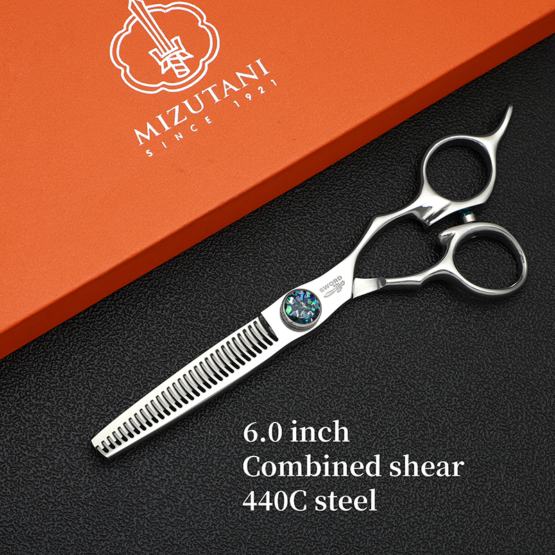 Tijeras de corte de pelo profesionales, juego de tijeras de dientes de adelgazamiento sin rastro, corte plano VG10, 6,0-7,0 pulgadas, peluquero: Morado