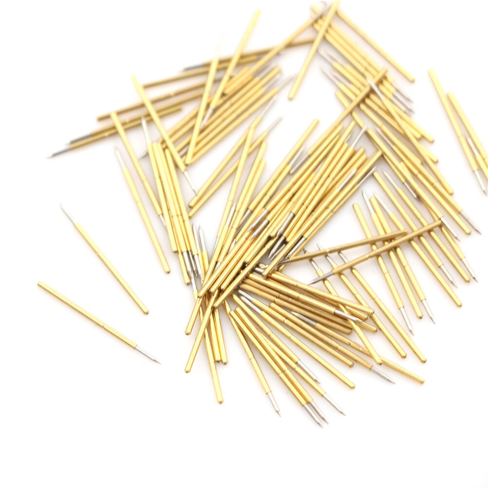 100Pcs/Bag Dia 0.5mm Stainless Steel Spring Test Probe Pogo Pin P50-B1 Length 16.35mm