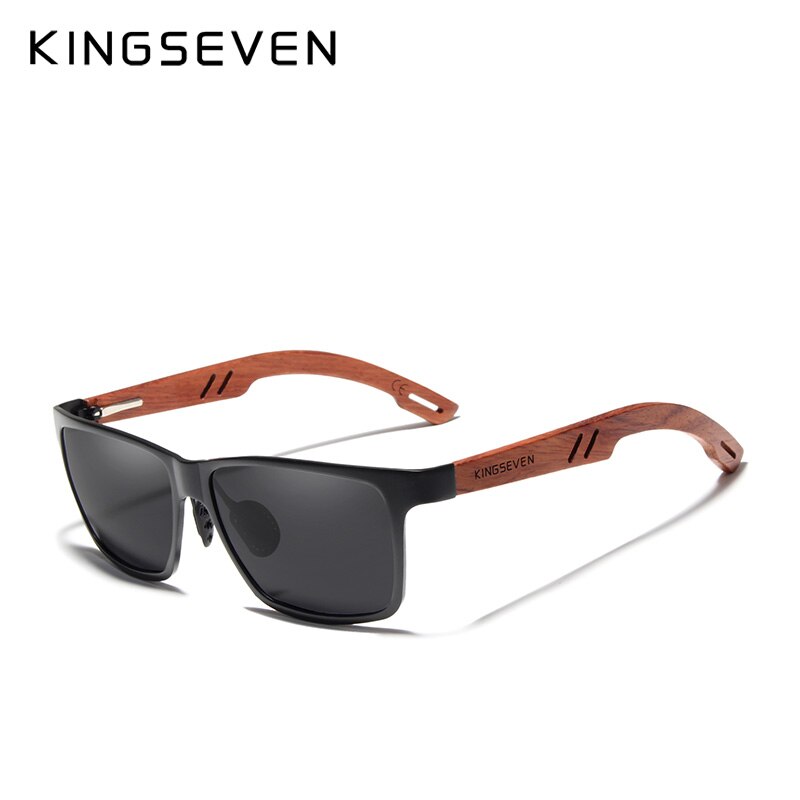 KINGSEVEN Handmade Bubinga Wooden Men's glasses Polarized sunglasses Women Mirror Lens Sun Glasses Driving Eyewear