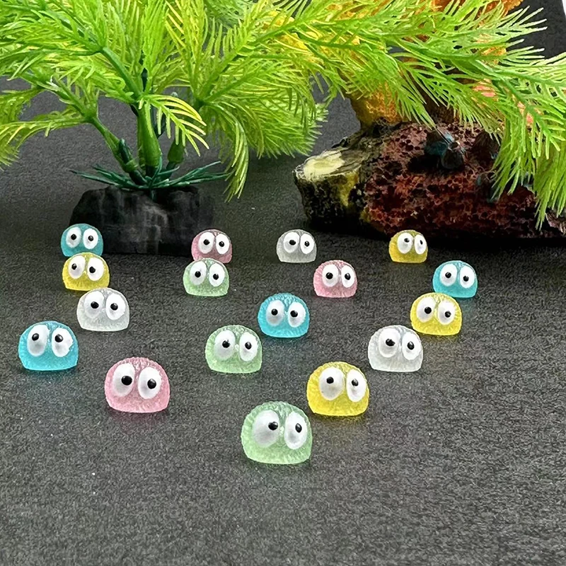 10 Stücke Leuchtende Briketts Elfen Schwarze Kugel Sprit Ente Figur Wohnkultur Leuchtende Miniatur Gebühr Garten Dekoration Zubehör