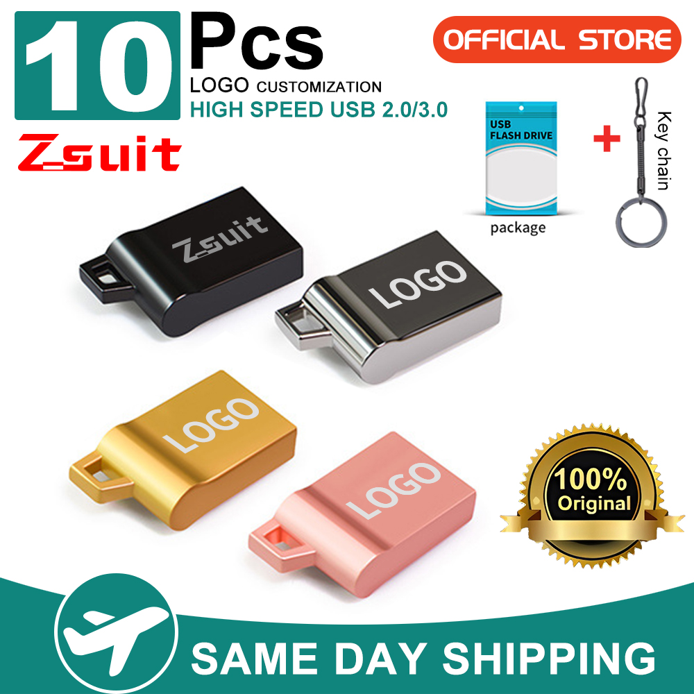 Zsuit 10PCS Mini USB Sticks 4G 8G Pen Drive 16GB High-Speed USB Flash Drive 64GB Free Logo Memory Stick Waterproof U Disk