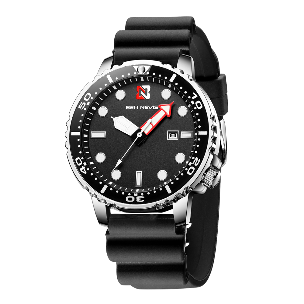 BEN NEVIS-reloj deportivo de lujo para hombre, de cuarzo, resistente al agua, con fecha de silicona, luminoso, caja de
