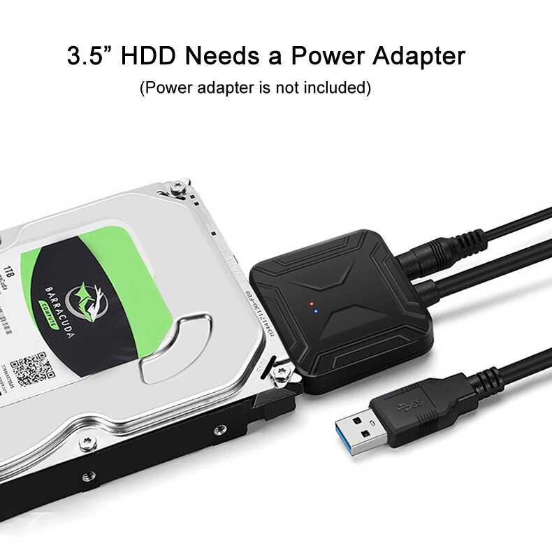 Super Speed Usb 3.0 Naar Sata Iii Adapter Converter Kabel Voor 2.5 "3.5" Harde Schijven Schijf Hdd Ssd met Dc Input Jack