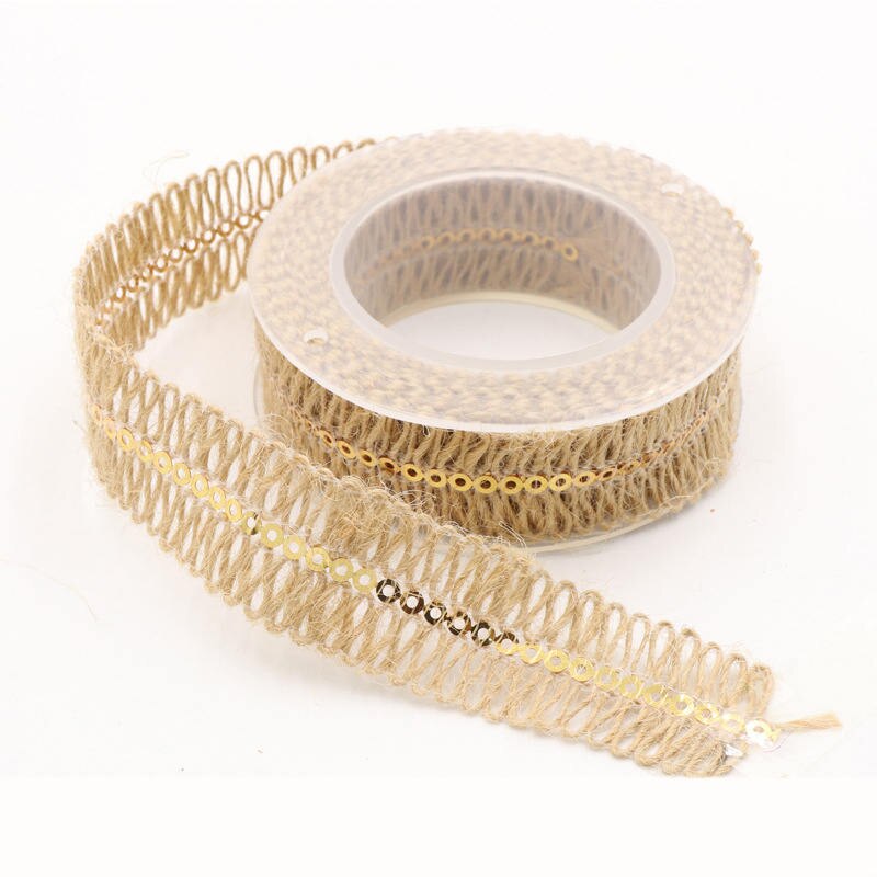 Ruban corde en dentelle et toile de Jute 2 Yards | Ruban bricolage pour Bouquet emballage artisanat décoration Scrapbooking, cordes tressées en lin, Jute: 8