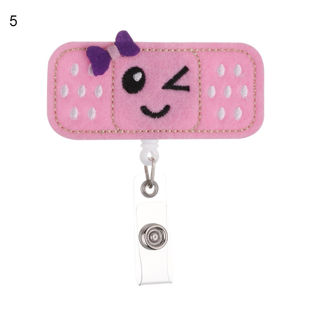 1pc klud sygeplejerske udtrækkeligt badge pull spænde hjul clip sød tegning bandage stil studerende id-kort badge holder: 5