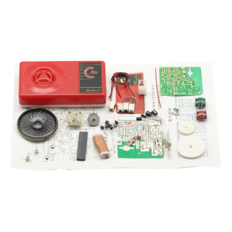 1 set 7 rör am-radio elektroniskt gör-det-själv-kit elektroniskt inlärningskit gör-det-själv  hx108-2