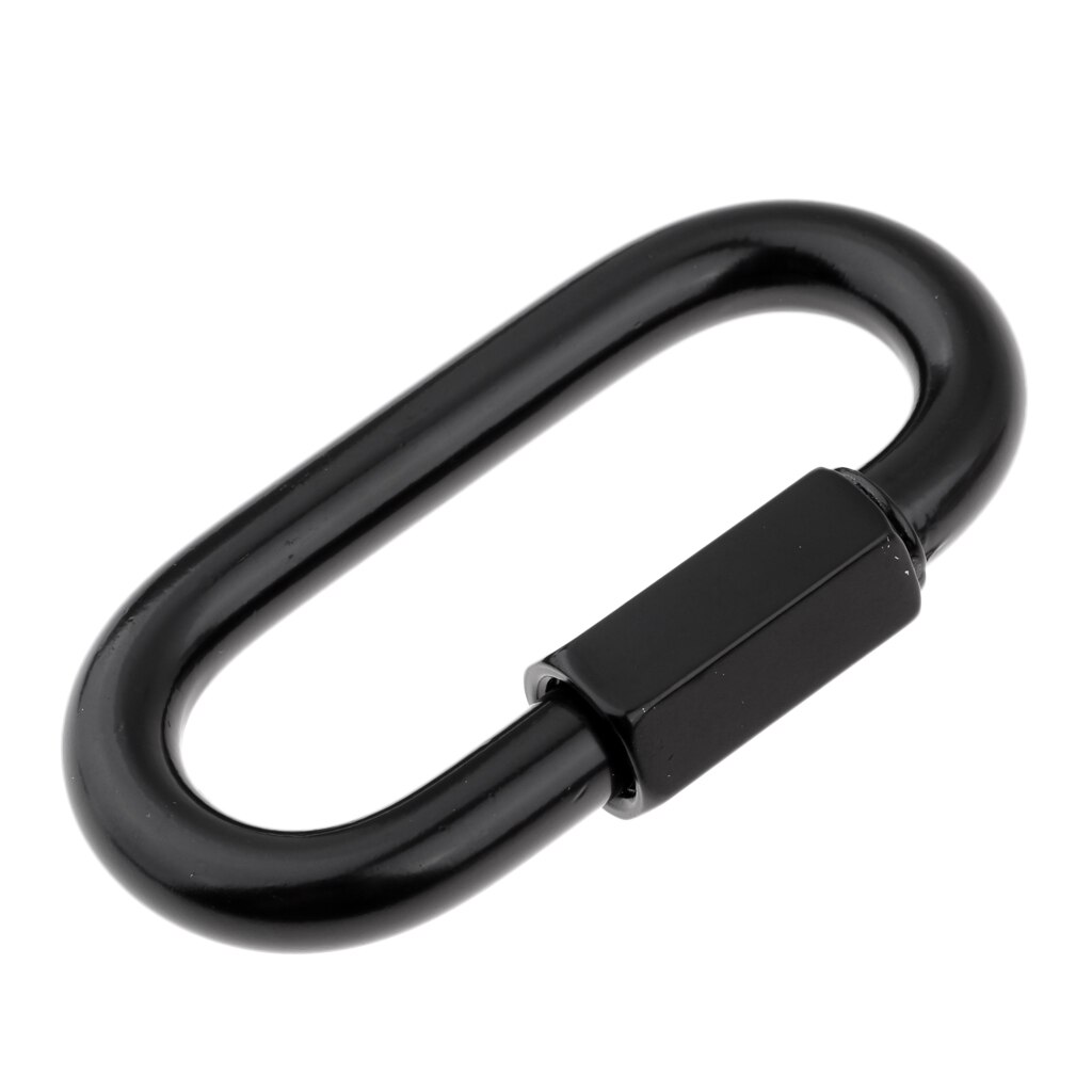 Stainless Steel D Shape Locking Carabiner Quick Link Chain Connector Keychain Buckle: 10mm 