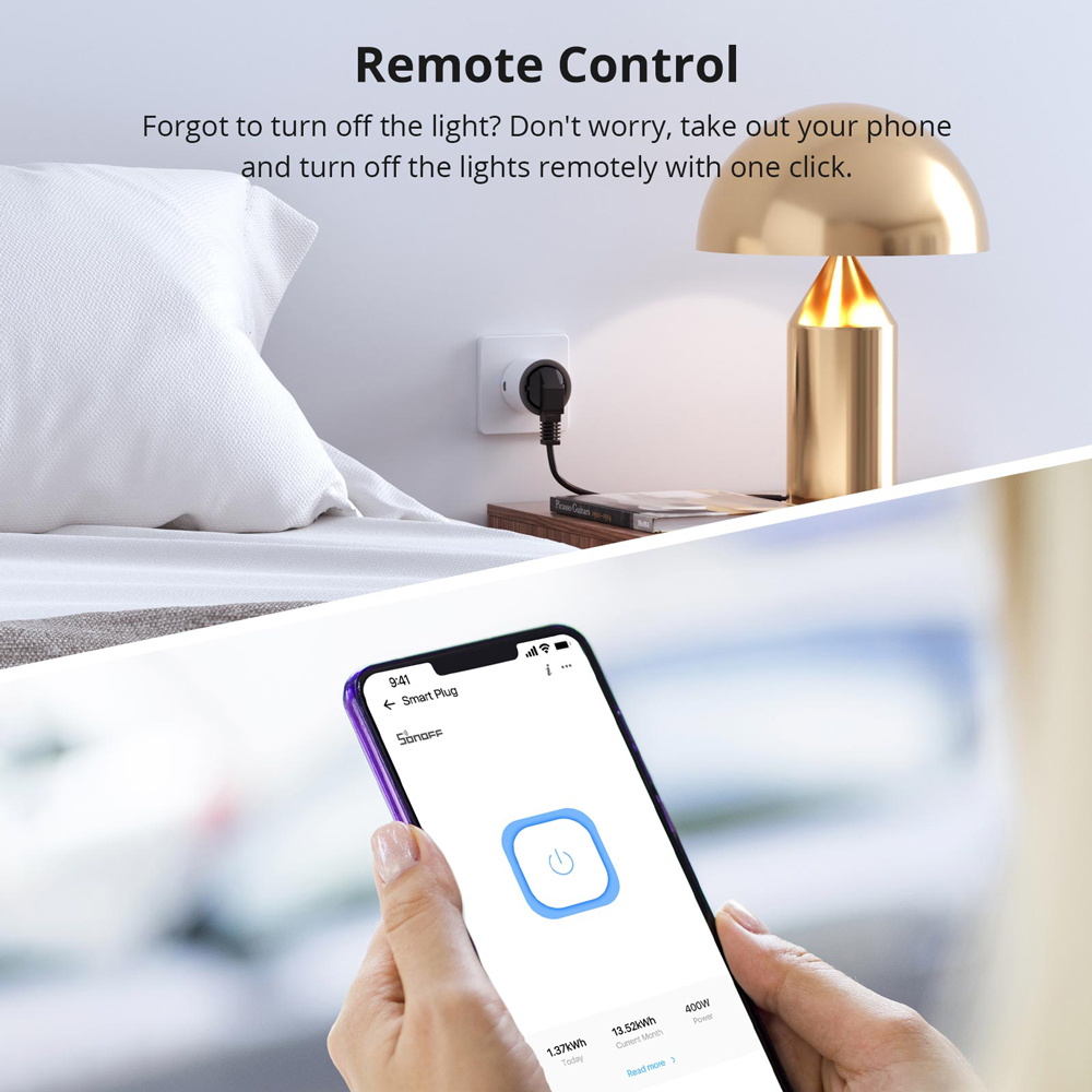 SONOFF S60 EU 16A iPlug Wi-Fi sprytny gniazdo elektryczne 1-5szt. Zabezpieczenie przed przeciążeniem Inteligentny pilot zdalnego sterowania przez eWeLink Alexa Google IFTTT