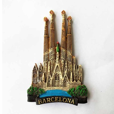 Spain Barcelona fridge magnet sagrada familia 3D building decoration sticker travel souvenir resion kitchen paste