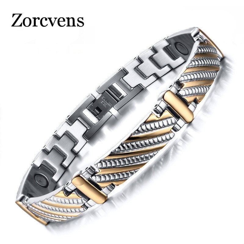 Zorcvens Rvs Armband Gezondheidszorg Magneten Mannen Sieraden
