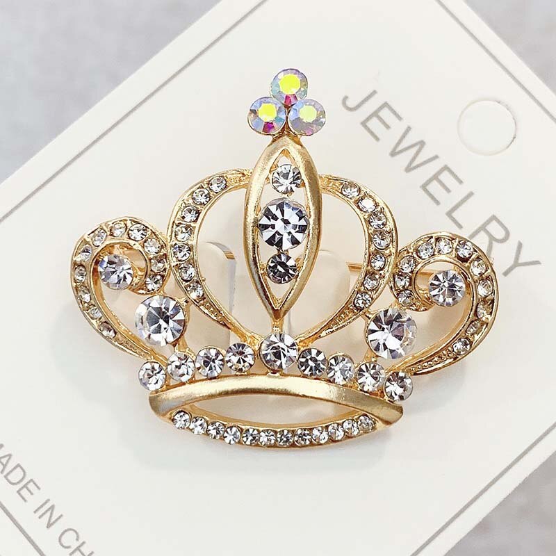 Mode Kristal Broche Luxe Retro Kroon Badges Voor Vrouwen Strass Pin Broches Meisje Bruiloft Corsage Kleding Decor 1Pc: 9