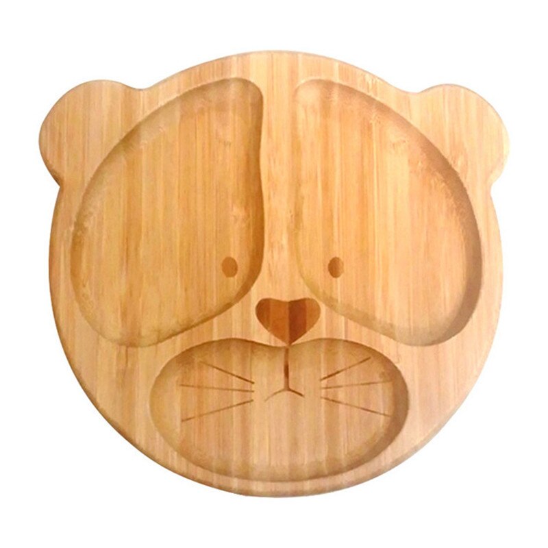 Bol en bois pour bébé, assiette de nourriture, lapin de dessin animé, bol d&#39;alimentation pour enfants, cuillère, ensemble de vaisselle pour enfants, plateau à fruits Pl: A6