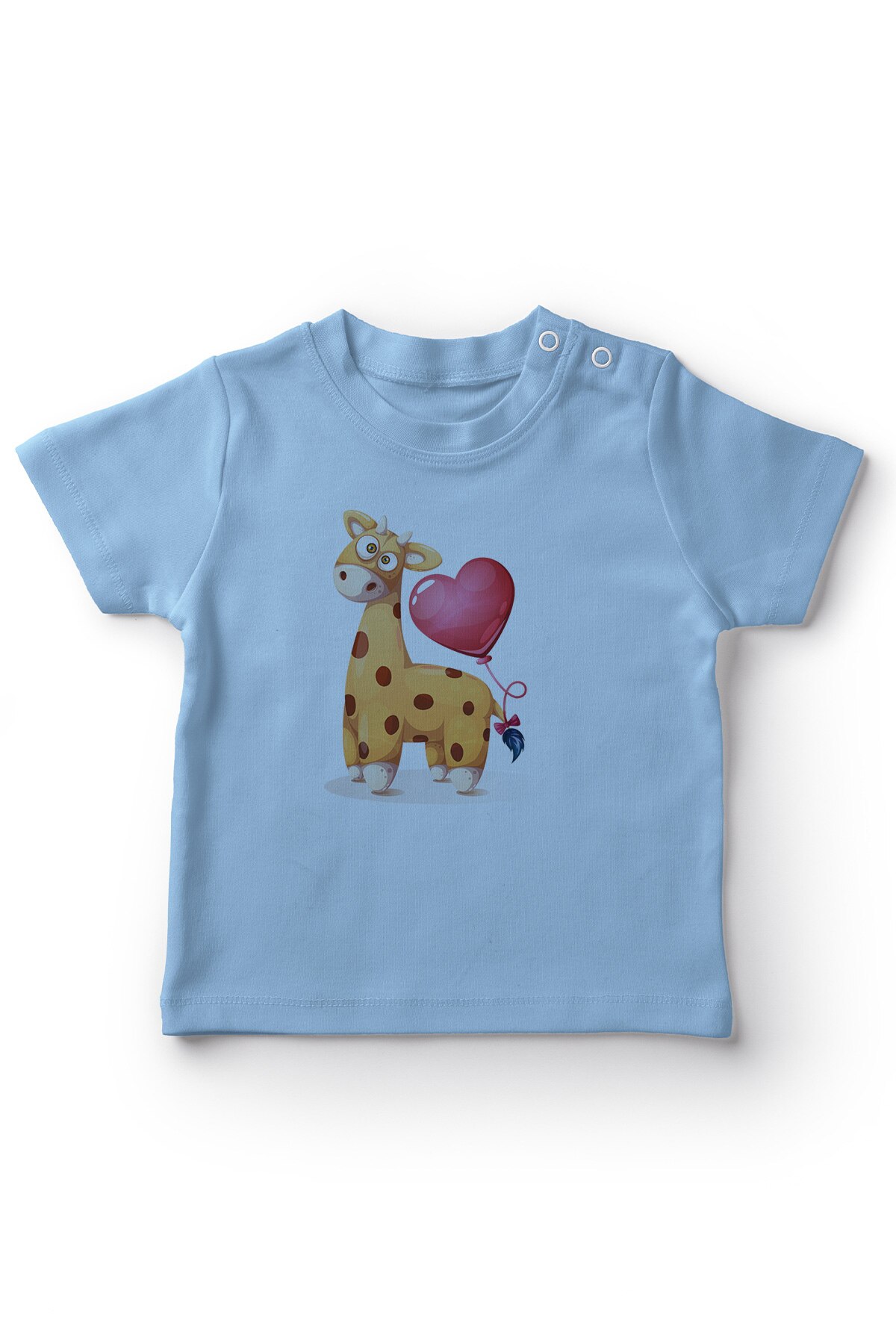 Angemiel Baby Staart Met Giraffe Jongens Baby T-shirt Blauw
