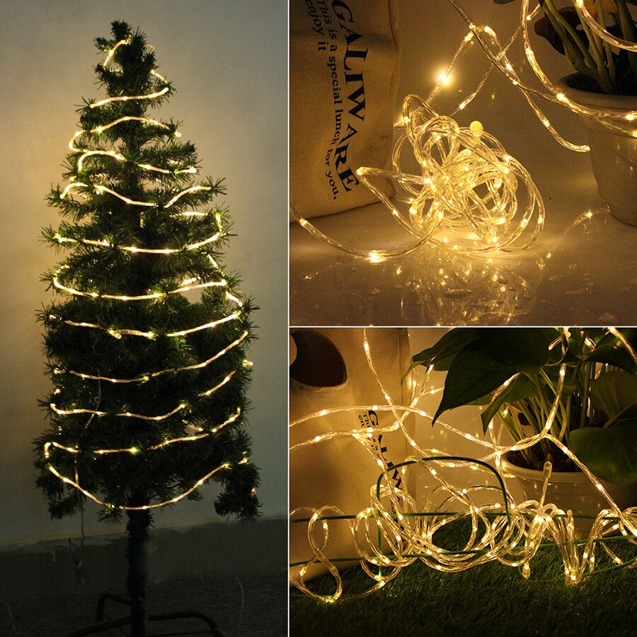 Led Touw Buis Snaar Licht 10M 30M Outdoor Kerst Touw Licht Koperdraad Fairy Light Garland Voor Diy tuin Hek Party Decor