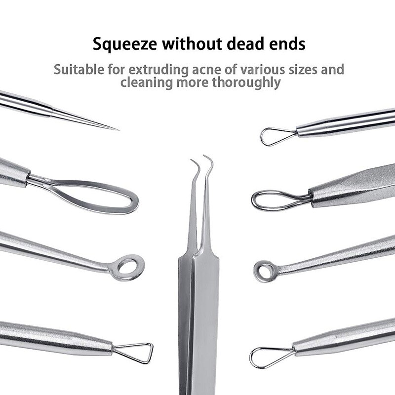 5 Piece Tool Set for Blackhead Remover Acne Extractor Removal Tool for Acne Pimples BUTT666