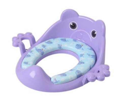 Cheap baby potty seat toilet seat ring children portable toilet seat auxiliary soft toilet cover: Purple 