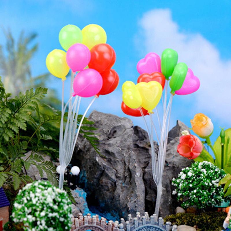 Minimuñecas bonitas de simulación de globos coloridos para jardín, adornos en miniatura para paisajismo de jardín, de Navidad en miniatura
