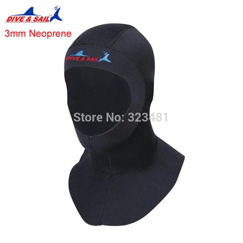 DIVE SAIL 3mm Neoprene Scuba Snorkeling Diving Hoods Cap Hat Head Cover Bibbed long to Shoulder Diver Wetsuit Hoodies Men Women