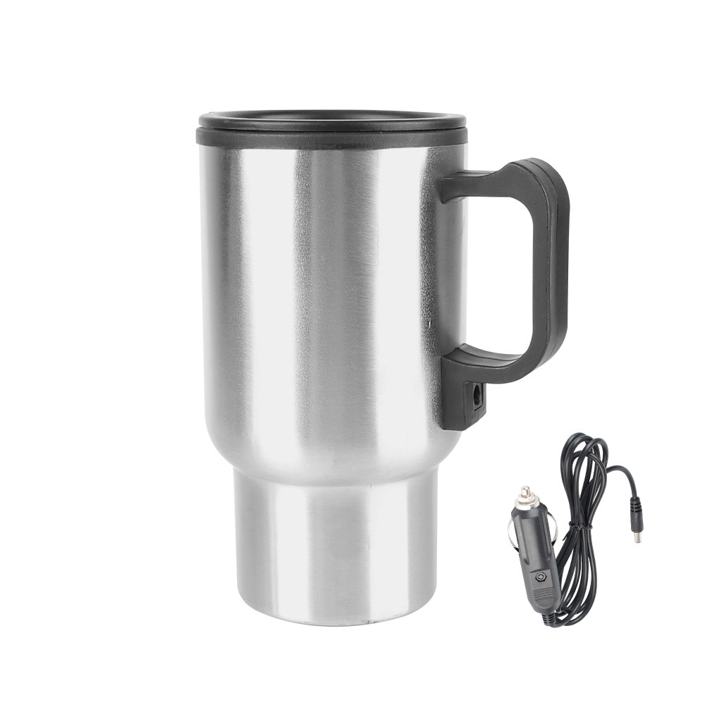 12V 450Ml Elektrische Verwarming Auto Waterkoker Water Melk Thermische Mok Camping Reisketel Roestvrijstalen Voertuig Verwarmingsbeker: Default Title