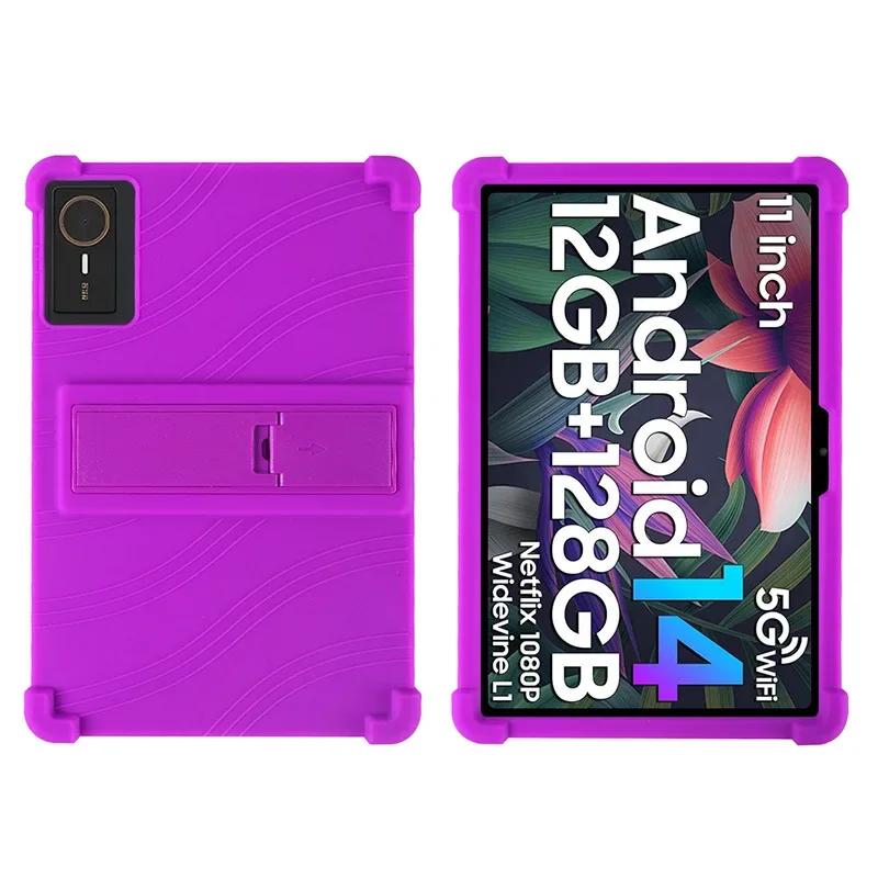 For Tecno MegaPad 11 10.95-inch Tablet with Multi-Angle Adjustable Stand Kid-Friendly Shockproof Case: PURPLE