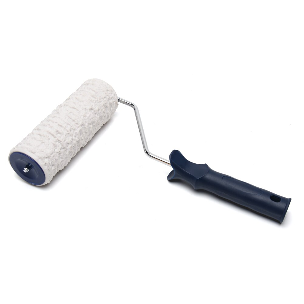8 inch verfroller met reliëfpatroon en handvat, kwast, korrelig, kartelen, doe-het-zelf, muurtextuur, rubber, woondecoratie
