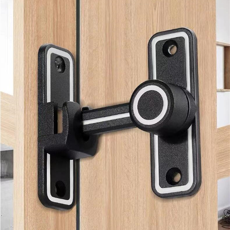 KK y FING 90 ° /180 ° Pestillo de puerta de doble uso, cerradura de puerta corredera con hebilla de puerta luminosa, perno de Metal para puerta Interior sin perforaciones