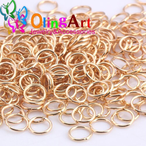 OlingArt KC Gold plating Ringetje 3mm/4mm/5mm/6mm/7mm /8mm link loop Mixed size DIY Sieraden maken Connector Draad diameter 0.7mm: 6mm 400pcs KCG07