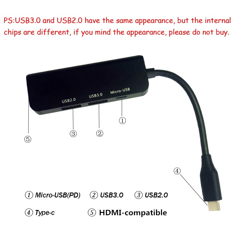 Estación de acoplamiento Usb C Typec a 4K HDMI compatible con USB3.0 muelle con la policía de carga para MacBook Usb Multi adaptador concentrador Thunderbolt