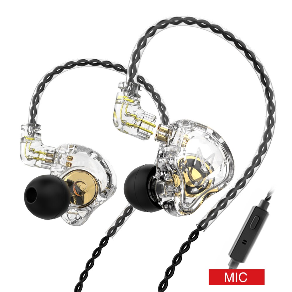 KZ EDX\TRN MT1 In Ear Earphone Dynamic HIFI DJ Monitor Earphones Earbud Sport Noise Cancelling Headset KZ ZST X ZSN PRO ED12 DQ6: MT1 Clear Mic