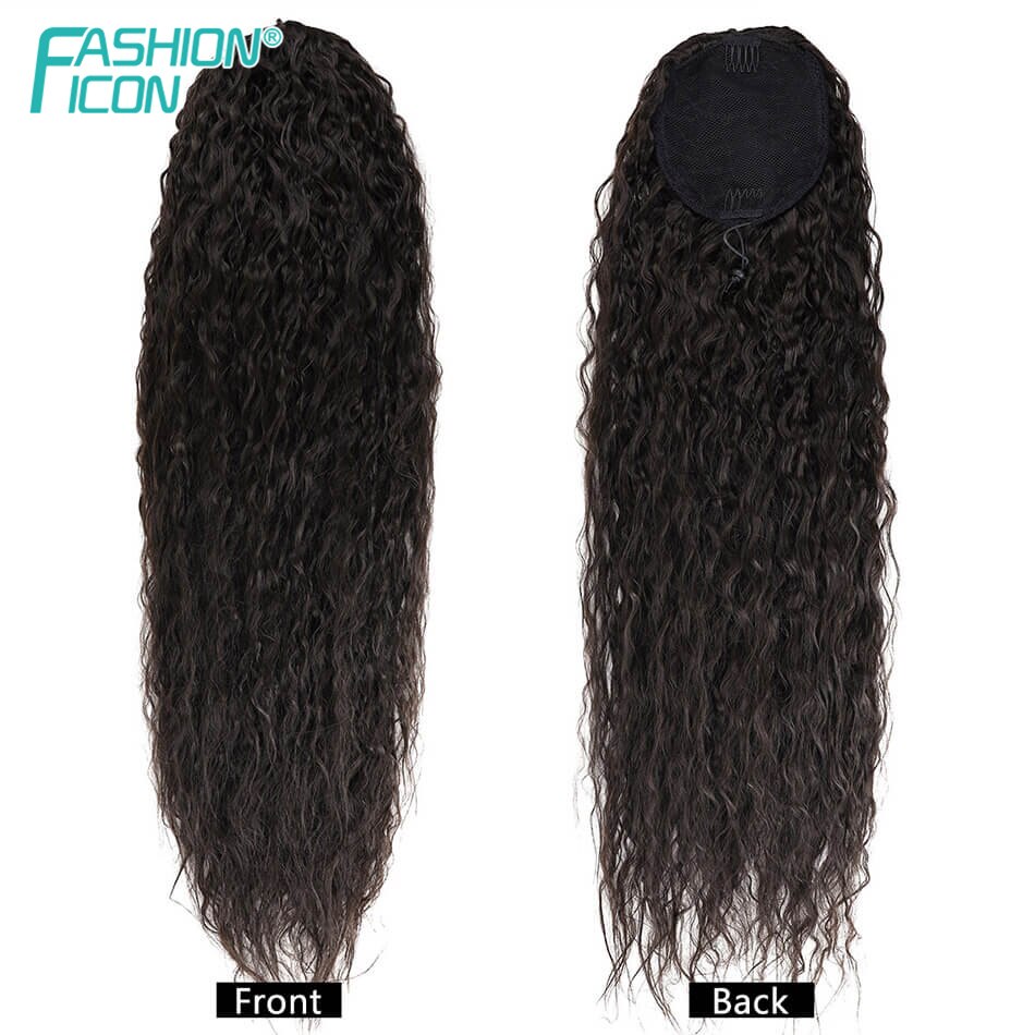 Extensions de queue de cheval synthétiques de cheveux réalistes avec pince 28 pouces 140G fausse tresse femmes haute température fibre par icône de la