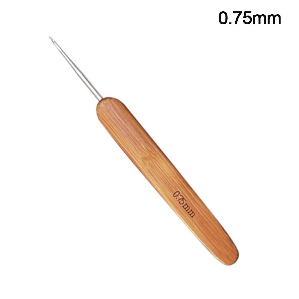 Ganchos de ganchillo artesanales, agujas de ganchillo de madera de bambú, herramienta de tejido de hilo, accesorios de costura: Verde militar