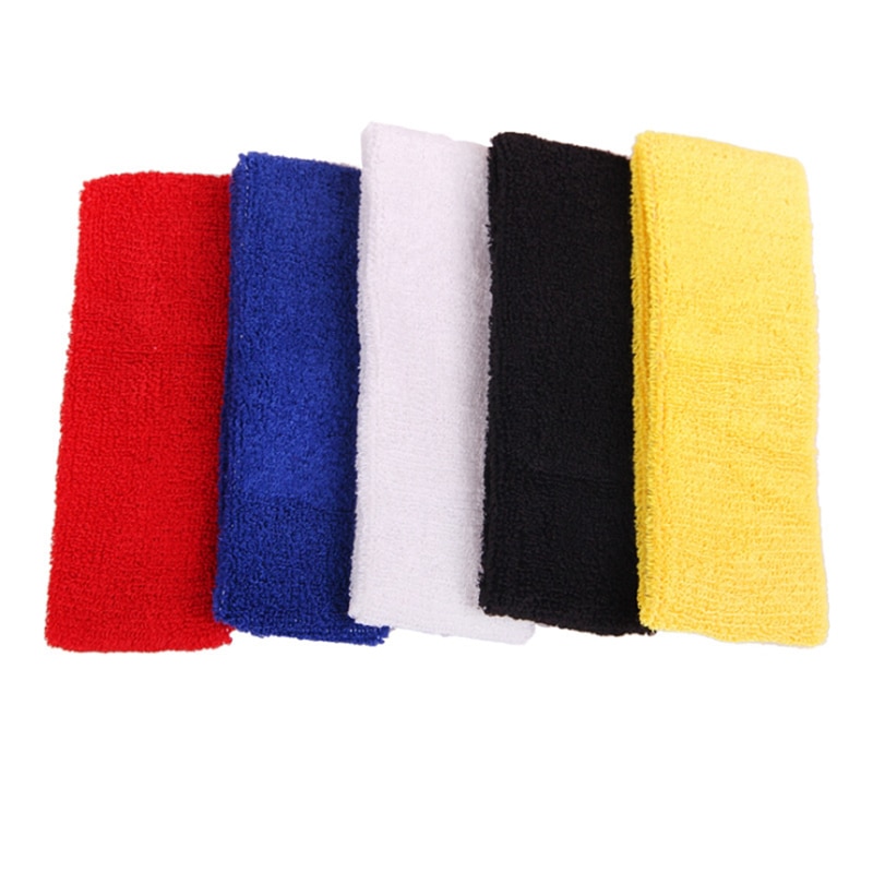 Outdoor Sports Tennis Sweatbands Forehead Head Hair Sweat Band Elastic Terry Cloth Cotton GYM Yoga Fitness HeadBand Sweatband