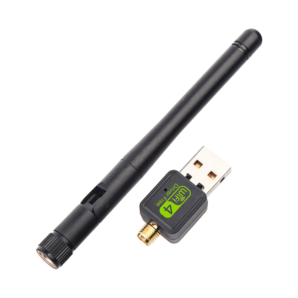 150m usb wifi-adapter - fri enhet usb ethernet wi-fi lan-dongelmottagare - trådlös nätverksadapter för pc: Svart