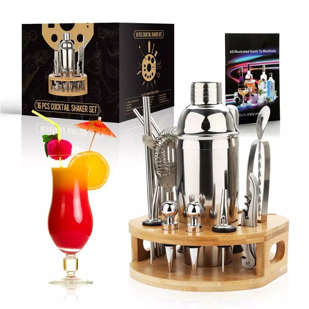 Cocktailshakerset 22-delig met 39 recepten - Mixology Barman Kit voor de perfecte