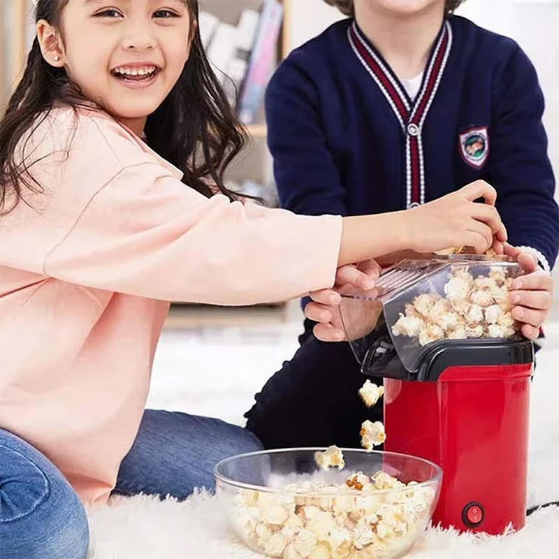 Macchina per popcorn Popper per mais senza olio ad aria calda sana, piccole pentole per popcorn domestiche Macchina per popcorn completamente automatica Snack natalizi