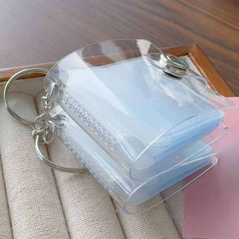 Neues Mini-Fotoalbum für Damen, 1/2 Zoll, Aufbewahrung, Fotokartenhalter, tragbare Tasche, PVC-Album mit Schlüsselanhänger, Rucksack, Schlüsselanhänger