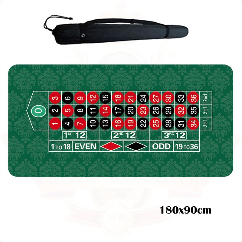 Roulette Mat Sigle 0 or Double 0 Rubber Table Cloth 90x180cm Carry bag is free: European0