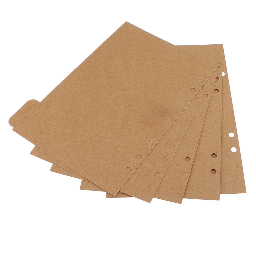 5pcs A5 Kraft Tabbed Paper Planner Notebook Scrapbook Album Divider Index Page for Filing Organizer DIY Crafts Supplies