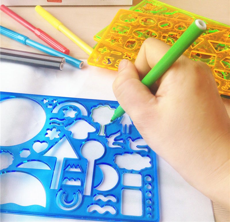 Børns maleriverktøj, der farvelægger børnehave, lærer at tegne håndmalet til graffiti-farvelægningskunstsæt