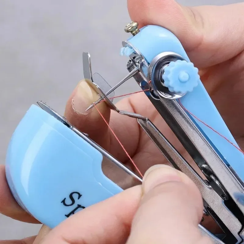 Mini Sewing Machine Portable Needlework Repairing Hand-Held Clothes Fabrics Sewing Machine for Clothes,Fabrics DIY Home Travel