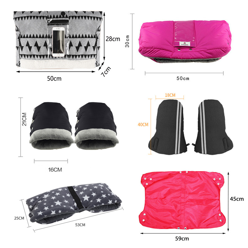 Baby Stroller Gloves Winter Pram Hand Muff Waterproof Pram Accessory Mitten Baby Buggy Clutch Cart Thick Gloves