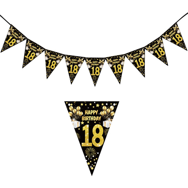 18e verjaardagsfeestje decoratie thema voor evenement benodigdheden taart toppers hangende banner servies set borden kopjes servetten tafelkleed