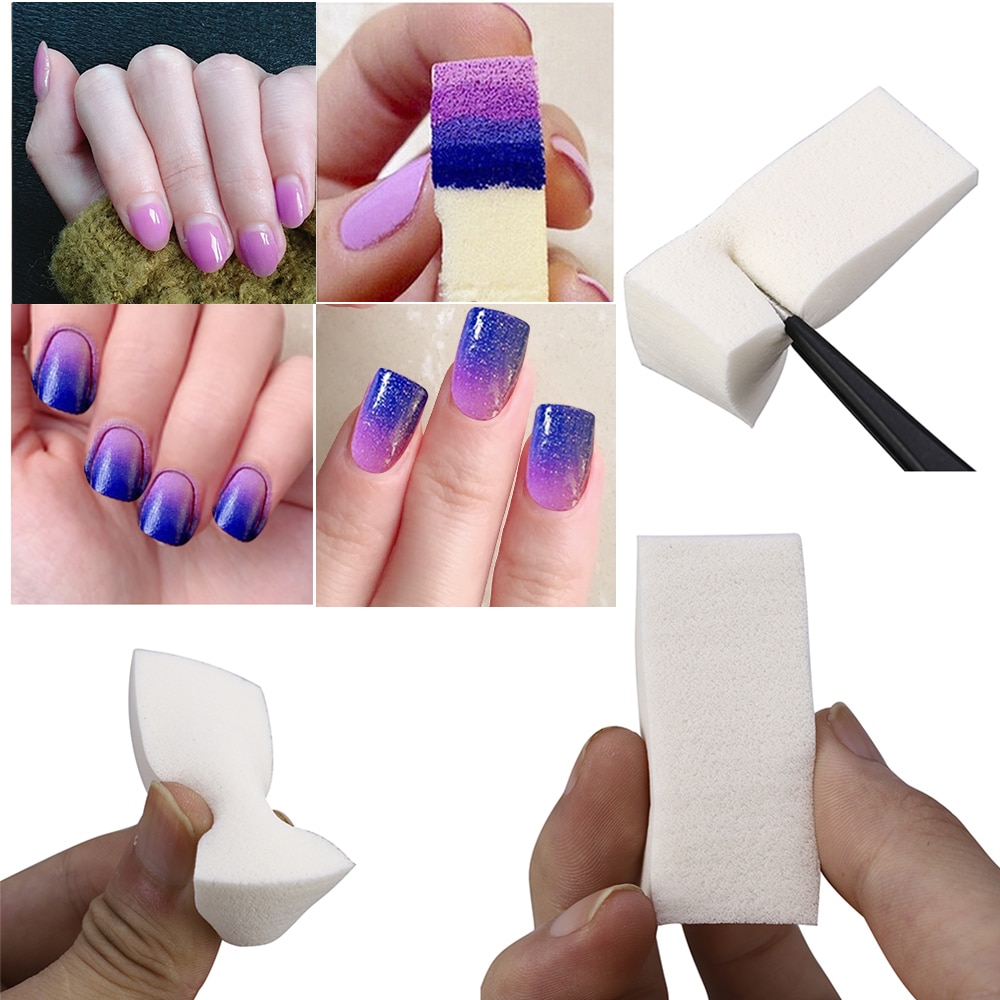 20Pcs Gradient Shading Pen Dotting Brush Sponge Head Nail Art Brush Nail Art Painting Tool DIY Star Armor Gradient Sponge Puff