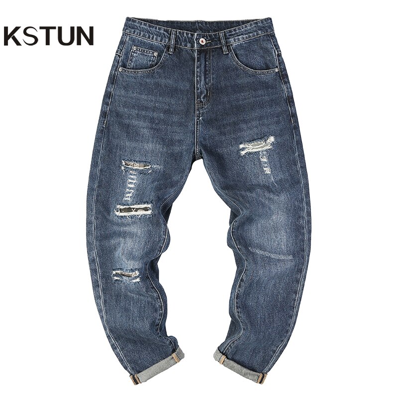 Jean de Moto 100% coton pour Homme, coupe ample, style HIp Hop, Streetwear, pantalon de motard, sarouel