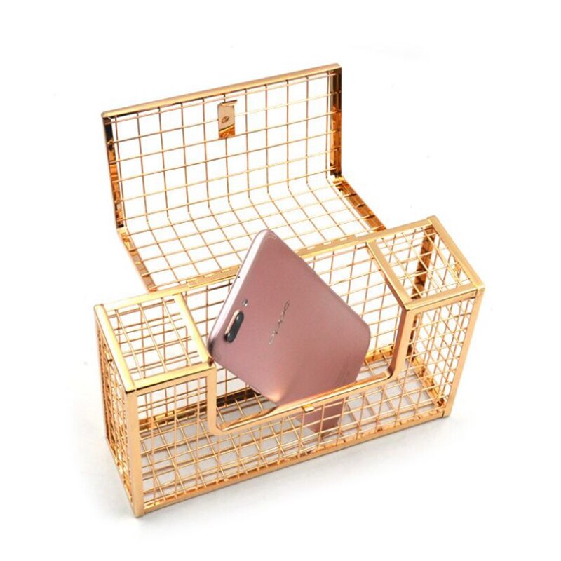 métal creux femmes épaule bandoulière sacs dames fête soirée sac de luxe femme sacs Cage sac à main embrayages