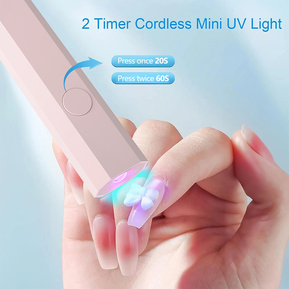 LINMANDA Mini lámpara UV para uñas de Gel, luz UV portátil para uñas, lámpara LED para uñas, secador de uñas de 3W para curado de esmalte de uñas en Gel