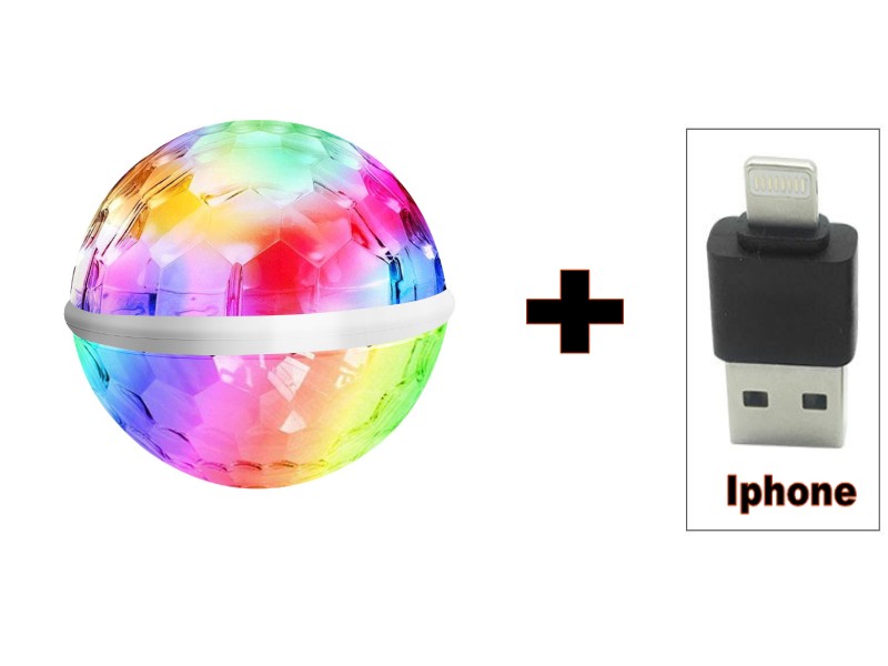 Led rgb usb disco-ljus portabelt hem partyljus driven led scen partyboll dj belysning karaoke party led dekor lampbelysning: Magisk glödlampa iphone