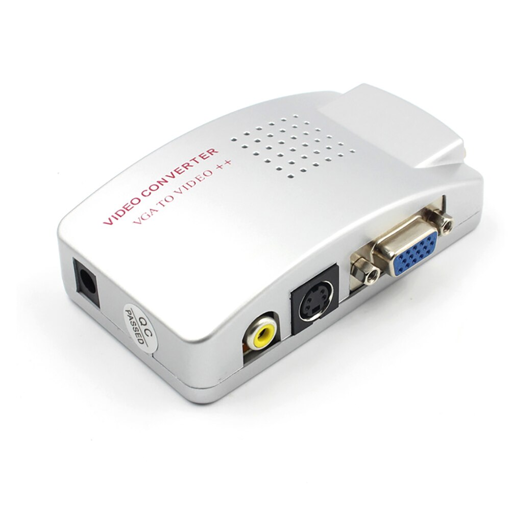 VGA a interruptor RCA caja de PC a TV AV compuesto adaptador/convertidor de vídeo interruptor caja compuesto para computadora portátil PC