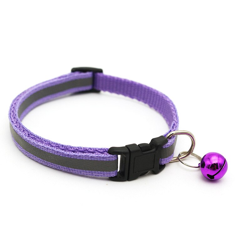 Kat Halsband Reflecterende Verstelbare Kraag Bel Geschikt Voor Katten Kleine Honden Kat Accessoires: Purple