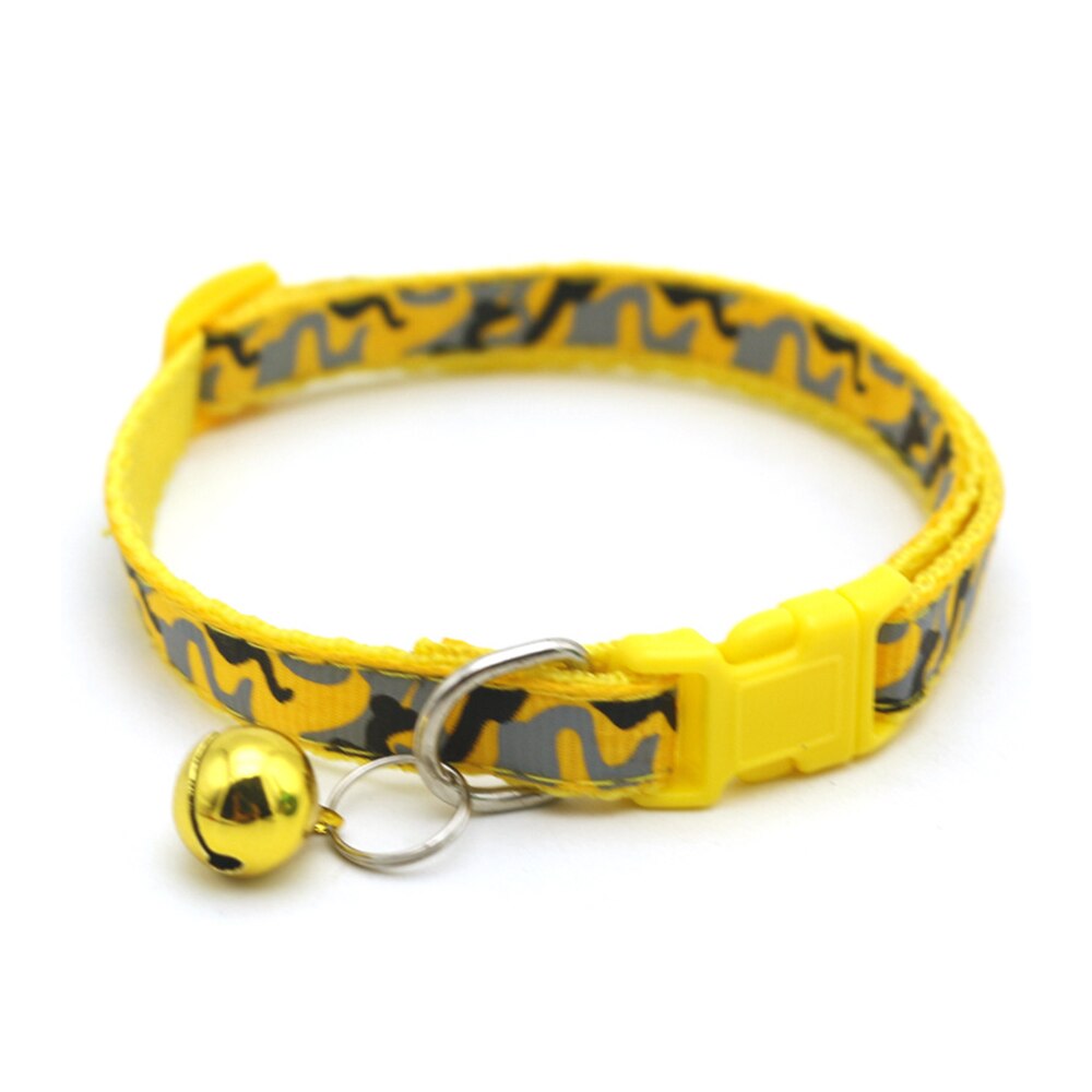 Chihuahua Cats Small Dog Collar Camouflage Pet Collar Adjustable Buckle Collars Anti-Lost Cat Puppy Pet Supplies: Yellow